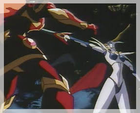 Rayearth getting stabbed by Princess Emeraude's Mashin (Anime)